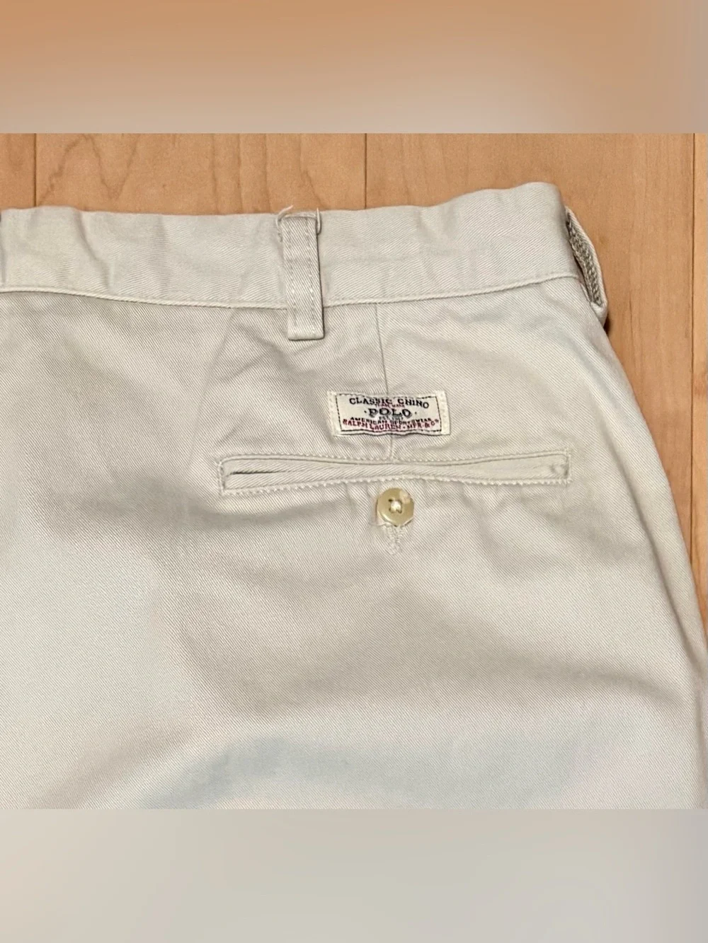 Polo Ralph Lauren Andrew Chino Pants Pleated Beige Khaki Men’s 38x32 (Fit 37x31)